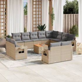 Juego de sofás jardín con cojines beige mezcla 13 pzas ratán PE de , Conjuntos de jardín - Ref: Foro24-3257165, Precio: 982,9...