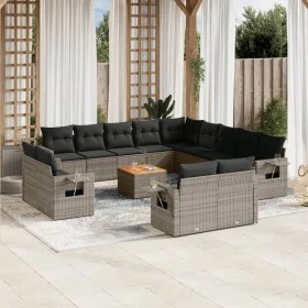Set de sofás de jardín 14 pzas con cojines ratán sintético gris de , Conjuntos de jardín - Ref: Foro24-3257173, Precio: 951,8...