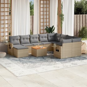 Juego de sofás jardín con cojines beige mezcla 11 pzas ratán PE de , Conjuntos de jardín - Ref: Foro24-3257186, Precio: 723,4...