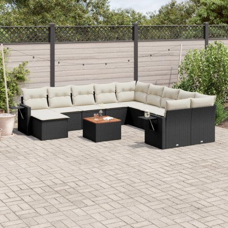 Set sofás de jardín 14 pzas con cojines ratán sintético negro de , Conjuntos de jardín - Ref: Foro24-3257190, Precio: 734,02 ...