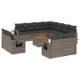 Set de sofás de jardín 12 pzas con cojines ratán sintético gris de , Conjuntos de jardín - Ref: Foro24-3257159, Precio: 863,3...