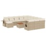 Set sofás de jardín con cojines 13 pzas ratán sintético beige de , Conjuntos de jardín - Ref: Foro24-3257199, Precio: 928,41 ...