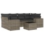 Set de sofás de jardín 7 piezas con cojines ratán PE gris de , Conjuntos de jardín - Ref: Foro24-3254657, Precio: 467,64 €, D...
