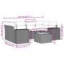 Set de sofás de jardín 7 piezas con cojines ratán PE gris de , Conjuntos de jardín - Ref: Foro24-3254657, Precio: 467,64 €, D...