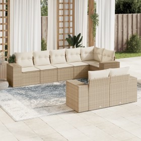Juego de sofás de jardín con cojines beige 8 pzas ratán PE de , Conjuntos de jardín - Ref: Foro24-3255155, Precio: 634,61 €, ...