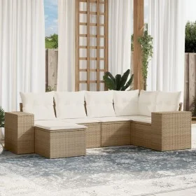 Juego de sofás jardín con cojines 6 pzas ratán sintético beige de , Conjuntos de jardín - Ref: Foro24-3255195, Precio: 472,88...