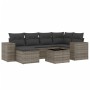 Set de sofás de jardín 7 piezas con cojines ratán PE gris de , Conjuntos de jardín - Ref: Foro24-3255207, Precio: 444,86 €, D...