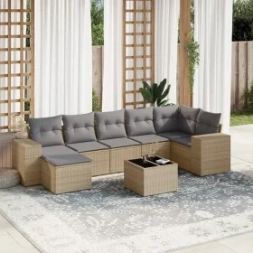 Juego de sofás de jardín con cojines beige 8 pzas ratán PE de , Conjuntos de jardín - Ref: Foro24-3255226, Precio: 531,80 €, ...