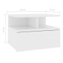 Mesita de noche flotante madera contrachapada blanco 40x31x27cm de vidaXL, Mesitas de noche - Ref: Foro24-800405, Precio: 43,...