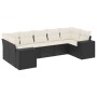 Set de comedor de jardín 7 pzas y cojines ratán sintético negro de , Conjuntos de jardín - Ref: Foro24-3255323, Precio: 459,6...