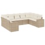 Set de sofás de jardín 9 pzas con cojines ratán sintético beige de , Conjuntos de jardín - Ref: Foro24-3255335, Precio: 689,9...
