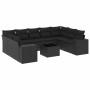 Set de sofás de jardín 10 pzas cojines ratán sintético negro de , Conjuntos de jardín - Ref: Foro24-3255342, Precio: 668,73 €...
