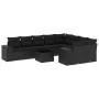 Set de sofás de jardín 10 pzas cojines ratán sintético negro by , Garden sets - Ref: Foro24-3255382, Price: 654,59 €, Discoun...