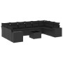 Set de sofás de jardín 11 pzas y cojines ratán sintético negro de , Conjuntos de jardín - Ref: Foro24-3255412, Precio: 693,20...
