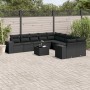 Set de sofás de jardín 11 pzas y cojines ratán sintético negro de , Conjuntos de jardín - Ref: Foro24-3255452, Precio: 693,20...