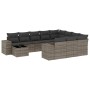 Set de sofás de jardín 11 pzas y cojines ratán sintético gris de , Conjuntos de jardín - Ref: Foro24-3255467, Precio: 650,34 ...