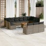 Set de sofás de jardín 14 pzas con cojines ratán sintético gris de , Conjuntos de jardín - Ref: Foro24-3226466, Precio: 810,4...