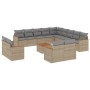 Set sofás jardín 14 pzas y cojines ratán sintético beige mezcla de , Conjuntos de jardín - Ref: Foro24-3226535, Precio: 879,0...