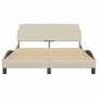 Estructura de cama con cabecero de tela color crema 120x200 cm de , Camas y somieres - Ref: Foro24-373150, Precio: 152,10 €, ...