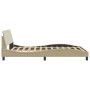 Estructura de cama con cabecero de tela color crema 120x200 cm de , Camas y somieres - Ref: Foro24-373150, Precio: 152,10 €, ...