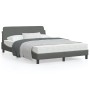 Estructura de cama con cabecero de tela gris oscuro 140x200 cm de , Camas y somieres - Ref: Foro24-373186, Precio: 144,91 €, ...