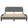 Estructura de cama con cabecero de tela gris oscuro 140x200 cm de , Camas y somieres - Ref: Foro24-373186, Precio: 144,91 €, ...