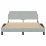 Estructura de cama con cabecero terciopelo gris claro 120x200cm de , Camas y somieres - Ref: Foro24-373152, Precio: 131,72 €,...