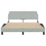 Estructura de cama con cabecero terciopelo gris claro 140x190cm de , Camas y somieres - Ref: Foro24-373192, Precio: 144,16 €,...