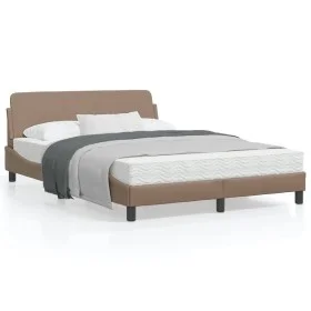 Estructura de cama cabecero cuero sintético capuchino 140x200cm de , Camas y somieres - Ref: Foro24-373202, Precio: 178,92 €,...