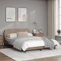 Estructura de cama cabecero cuero sintético capuchino 140x200cm de , Camas y somieres - Ref: Foro24-373202, Precio: 182,42 €,...