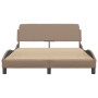 Estructura de cama cabecero cuero sintético capuchino 140x200cm de , Camas y somieres - Ref: Foro24-373202, Precio: 182,42 €,...