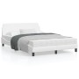 Estructura de cama cabecero cuero sintético blanco 140x200 cm de , Camas y somieres - Ref: Foro24-373199, Precio: 178,25 €, D...