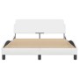 Estructura de cama cabecero cuero sintético blanco 140x200 cm de , Camas y somieres - Ref: Foro24-373199, Precio: 178,25 €, D...