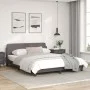 Bed frame with gray synthetic leather headboard 160x200cm by , Beds and slatted bases - Ref: Foro24-373221, Price: 181,08 €, ...