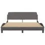 Bed frame with gray synthetic leather headboard 160x200cm by , Beds and slatted bases - Ref: Foro24-373221, Price: 181,08 €, ...