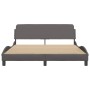 Estructura de cama con cabecero cuero sintético gris 160x200cm de , Camas y somieres - Ref: Foro24-373221, Precio: 181,31 €, ...