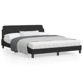 Estructura de cama con cabecero de terciopelo negro 160x200 cm de , Camas y somieres - Ref: Foro24-373214, Precio: 171,41 €, ...
