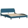 Estructura de cama con cabecero terciopelo azul 160x200 cm de , Camas y somieres - Ref: Foro24-373216, Precio: 150,91 €, Desc...