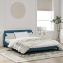 Estructura de cama con cabecero terciopelo azul 160x200 cm de , Camas y somieres - Ref: Foro24-373216, Precio: 188,98 €, Desc...