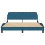 Estructura de cama con cabecero terciopelo azul 160x200 cm de , Camas y somieres - Ref: Foro24-373216, Precio: 188,98 €, Desc...