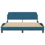 Estructura de cama con cabecero terciopelo azul 160x200 cm de , Camas y somieres - Ref: Foro24-373216, Precio: 150,91 €, Desc...