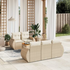 Juego de sofás jardín con cojines 6 pzas ratán sintético beige de , Conjuntos de jardín - Ref: Foro24-3224889, Precio: 487,36...