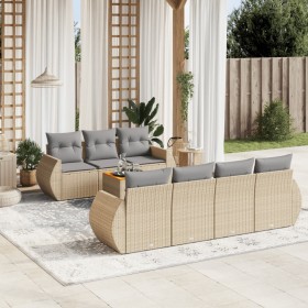Juego de sofás de jardín con cojines beige 8 pzas ratán PE de , Conjuntos de jardín - Ref: Foro24-3257242, Precio: 546,90 €, ...