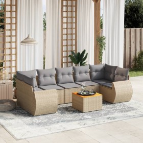 Juego de sofás de jardín con cojines beige 8 pzas ratán PE de , Conjuntos de jardín - Ref: Foro24-3257249, Precio: 525,36 €, ...