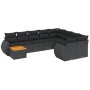 Set de sofás de jardín 10 pzas cojines ratán sintético negro de , Conjuntos de jardín - Ref: Foro24-3257497, Precio: 653,64 €...