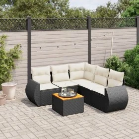 Set de sofás de jardín 6 piezas y cojines ratán sintético negro de , Conjuntos de jardín - Ref: Foro24-3257330, Precio: 382,2...