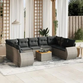 Set de sofás de jardín 10 pzas con cojines ratán sintético gris de , Conjuntos de jardín - Ref: Foro24-3257481, Precio: 615,8...