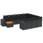 Set de sofás de jardín 11 pzas y cojines ratán sintético negro de , Conjuntos de jardín - Ref: Foro24-3257959, Precio: 689,22...