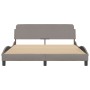Estructura de cama con cabecero de tela gris taupe 160x200 cm de , Camas y somieres - Ref: Foro24-373209, Precio: 154,00 €, D...
