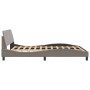 Estructura de cama con cabecero de tela gris taupe 160x200 cm de , Camas y somieres - Ref: Foro24-373209, Precio: 154,00 €, D...